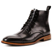 High-Top Lace-Up Men's Cowhide Leather Boots