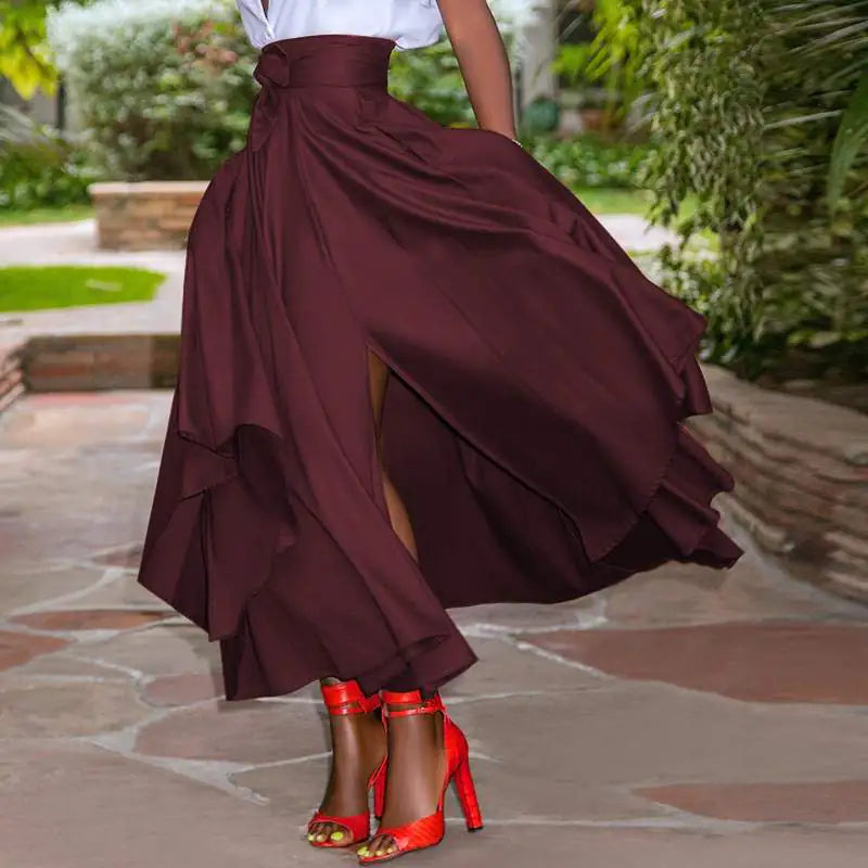Vintage Summer Long Maxi Skirts with Zipper