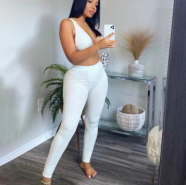 Summer Women's Sexy Deep V Sports Set (Ladies' Outfit)