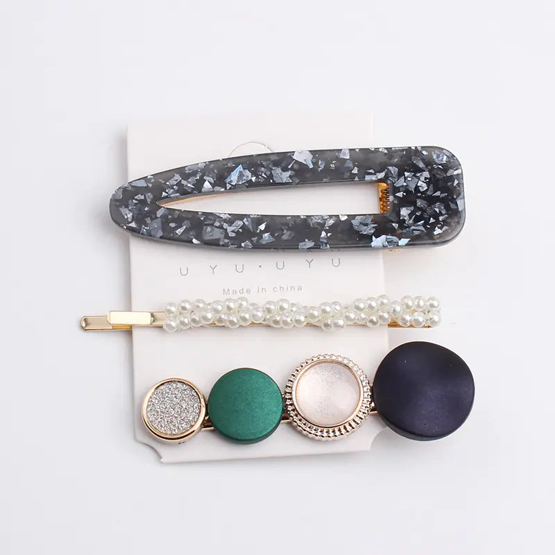 Sweet Vintage Pearl Hair Clip Set for Girls