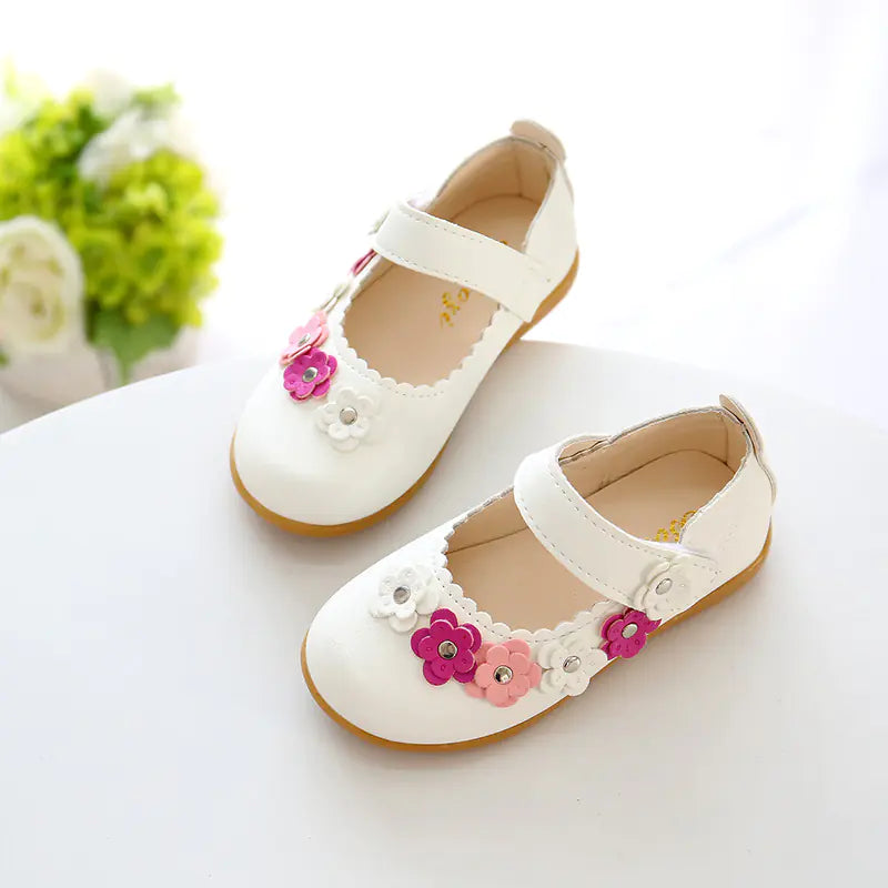 Girls' Princess Leather Shoes with Non-Slip Soft Sole