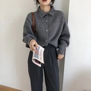 Women's Short Loose Soft Waxy Knitted Cardigan