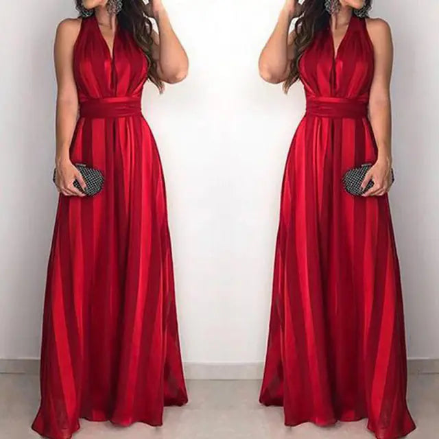 2024 Summer Women's Sexy V-Neck Casual Long Dress