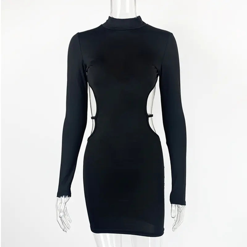 Women's Fashion Sheath Dress with Midriff Design