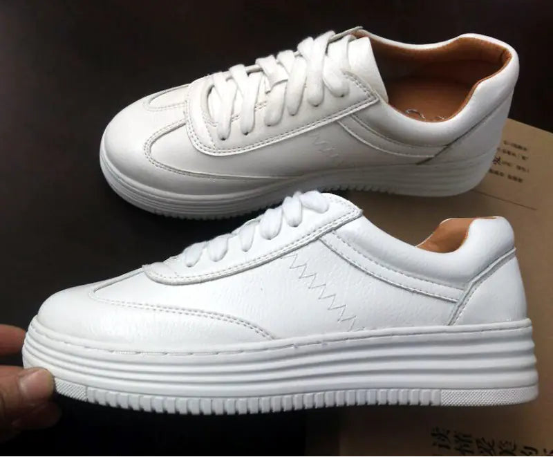 2020 Women's Thick-Soled White Casual Sneakers