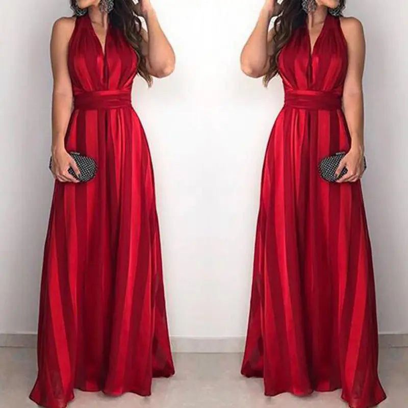 2024 Summer Women's Sexy V-Neck Casual Long Dress