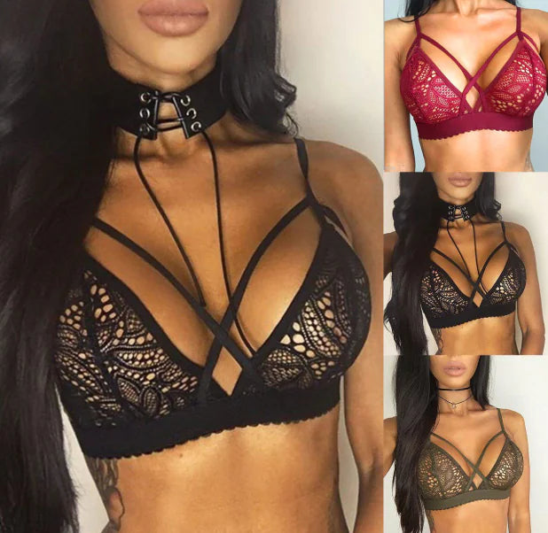 Lace Floral Women's Lingerie and Bra Set