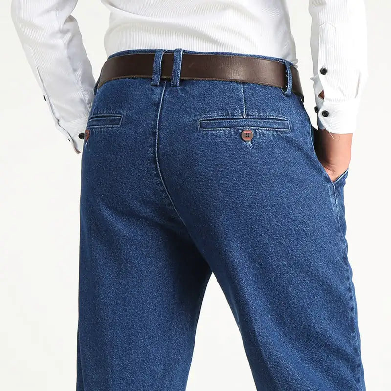 High Waist Straight Loose Stretch Jeans for Men