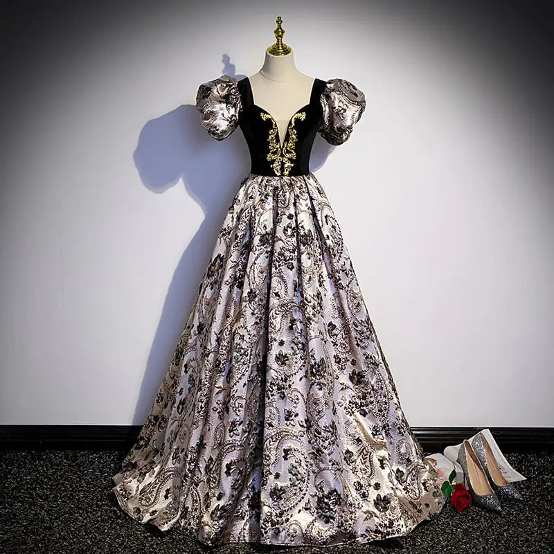 Puff Sleeve Princess Evening Dress for Women