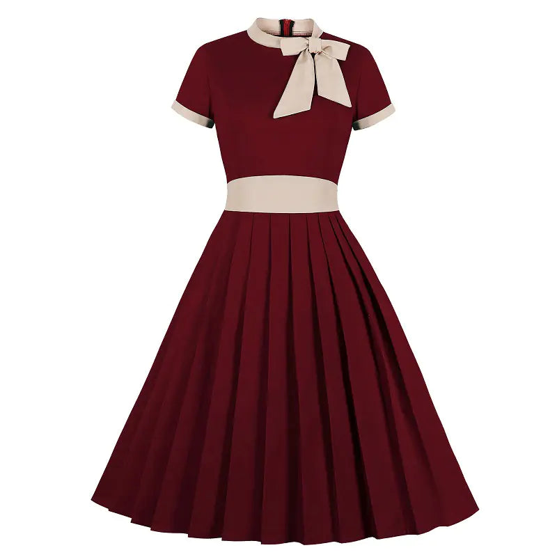 2020 Women's Plus Size Ruffled Bow Tie Dress