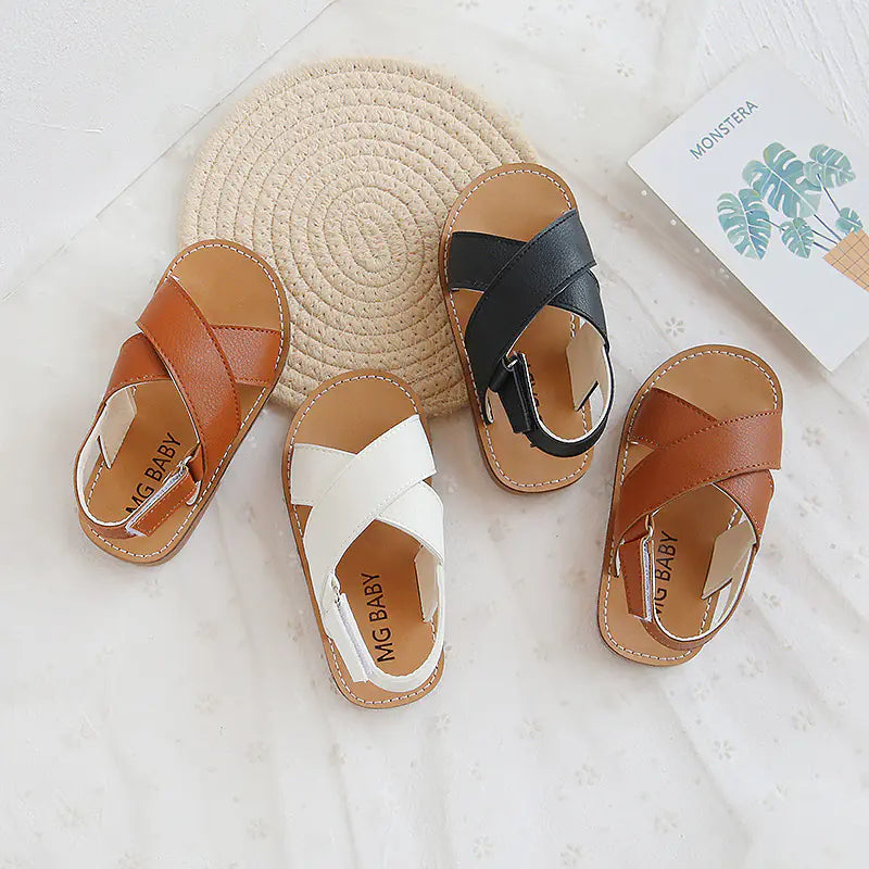 Kids' Summer Non-Slip Cross Sandals with Velcro
