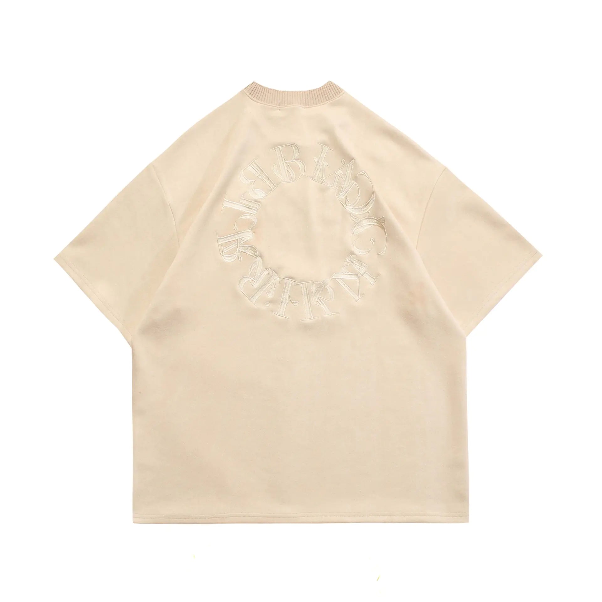 Men's Suede American Street Embroidered Letter T-Shirt