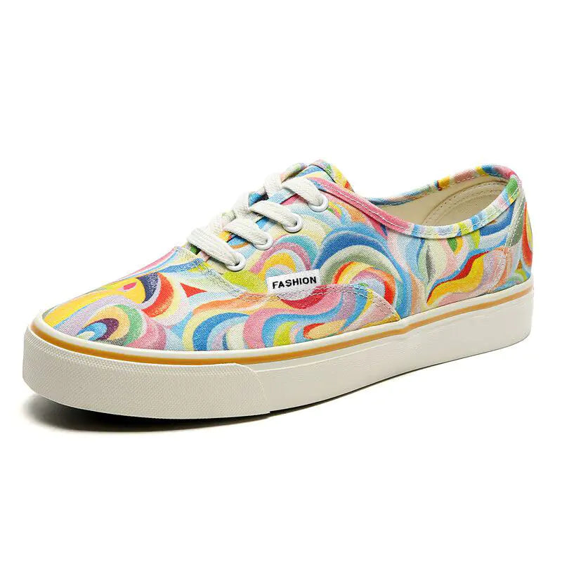 Rainbow Graffiti Canvas Sneakers