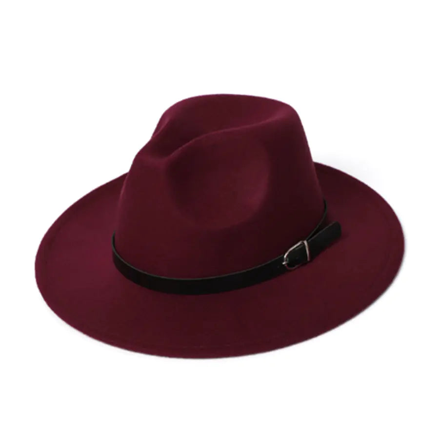 Women's Vintage Wool Felt Wide Brim Hat for Fall/Winter