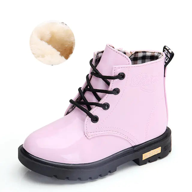 Waterproof PU Leather Winter Boots for Kids