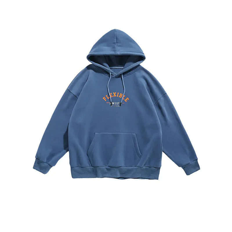 Korean Style Men's Hoodie - Loose Fleece Sweatshirt