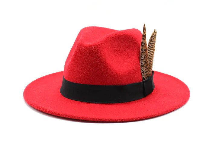 British Style Wool Jazz Hat with Versatile Flat Border