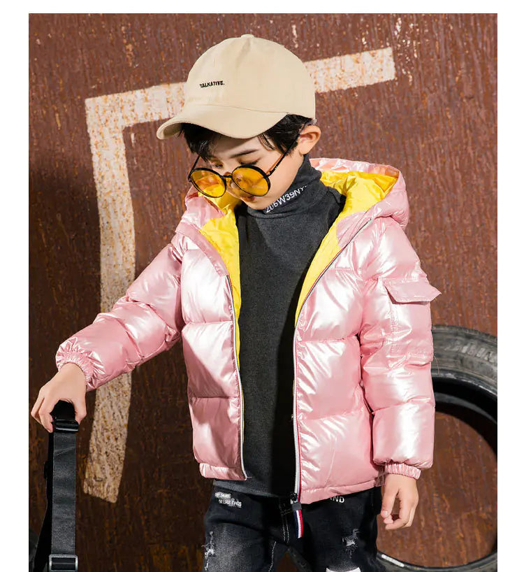Shiny Down Jacket for Kids - Winter Outerwear