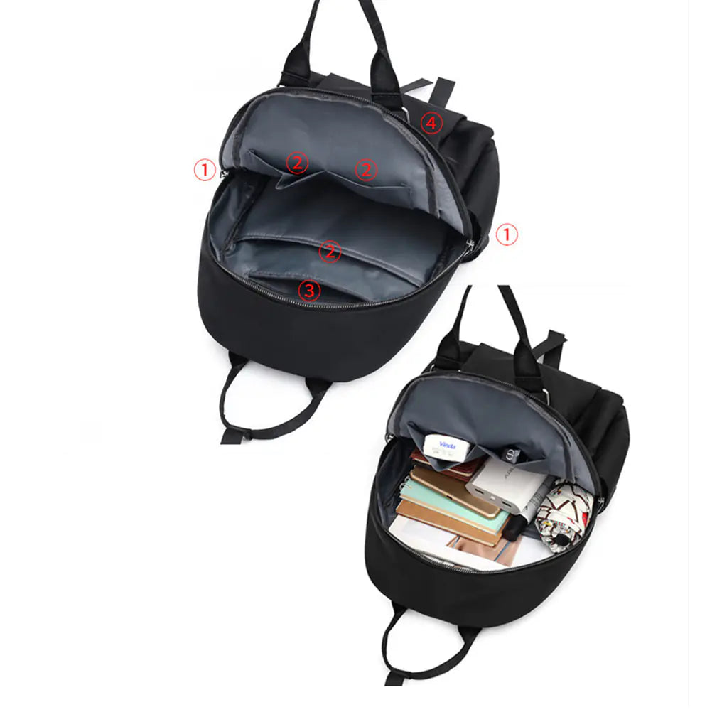 Women's Waterproof Nylon Travel Backpack - Oxford