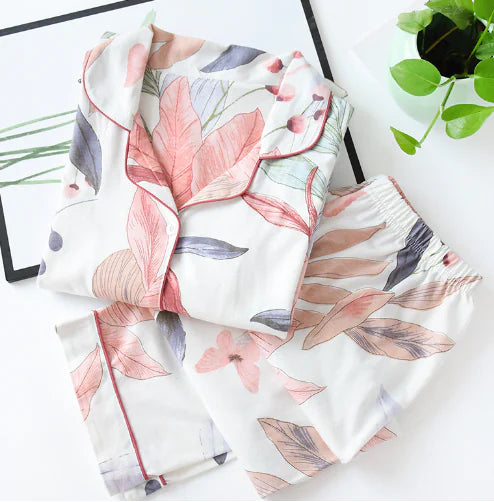 Women's Soft Cotton Three-Piece Pajama Set