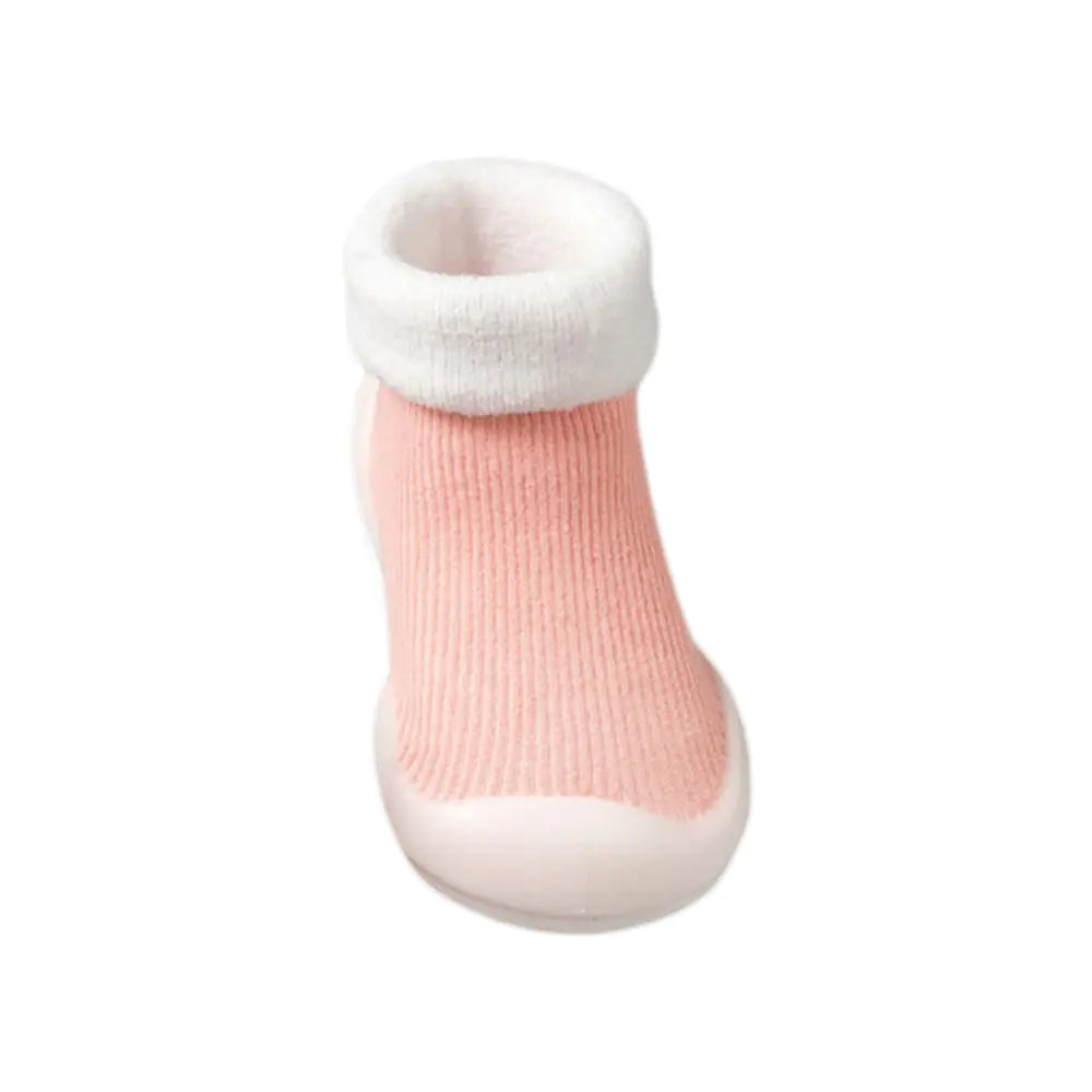 Thickened Fleece Baby Walking Socks with Non-Slip Sole