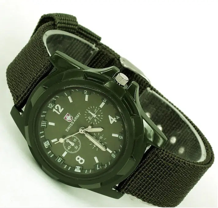 Woven Canvas Strap Nylon Quartz Military Watch