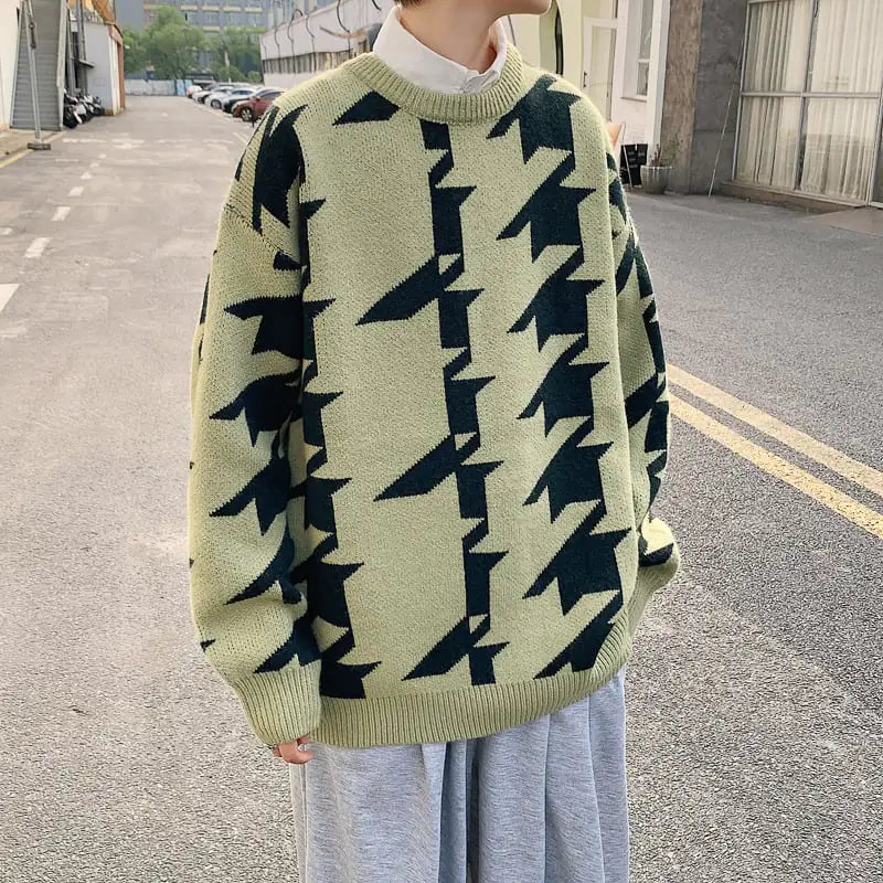 Casual Round Neck Pullover Sweater for Men