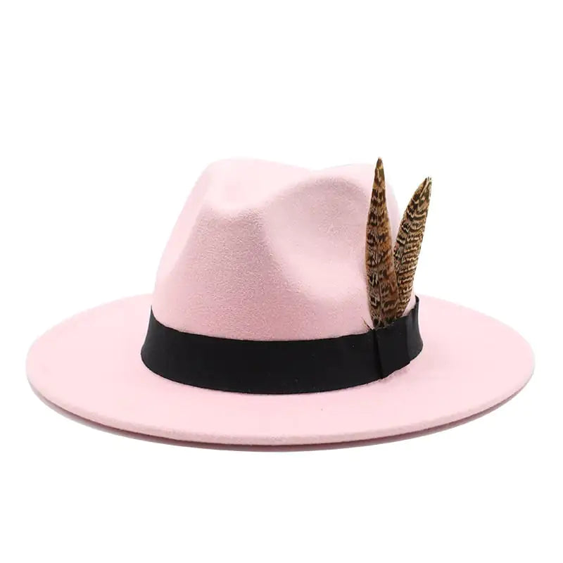 British Style Wool Jazz Hat with Versatile Flat Border