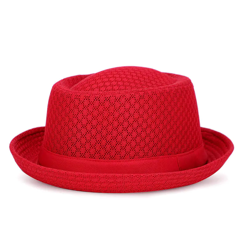 Breathable Flat-Brimmed Jazz Hat - Foldable Sun Hat