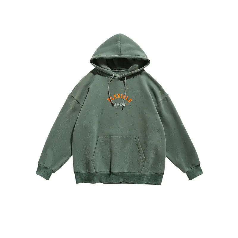 Korean Style Men's Hoodie - Loose Fleece Sweatshirt