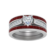 Ruby Heart Three-Layer Statement Ring