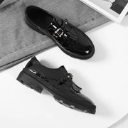 Women's British Style Patent Leather Thick-soled Shoes