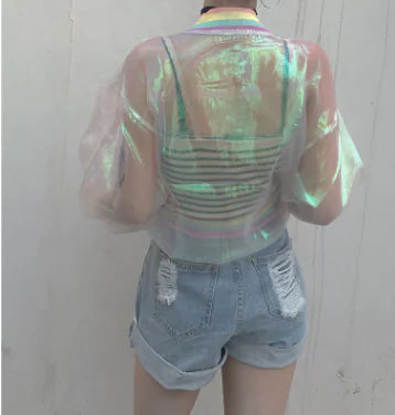 2018 Summer Rainbow Sheer Sun Protection Jacket