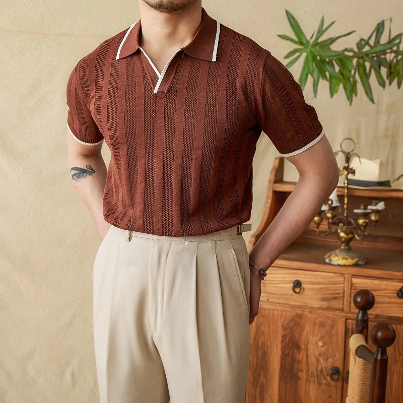 Summer Knitted Polo Shirt