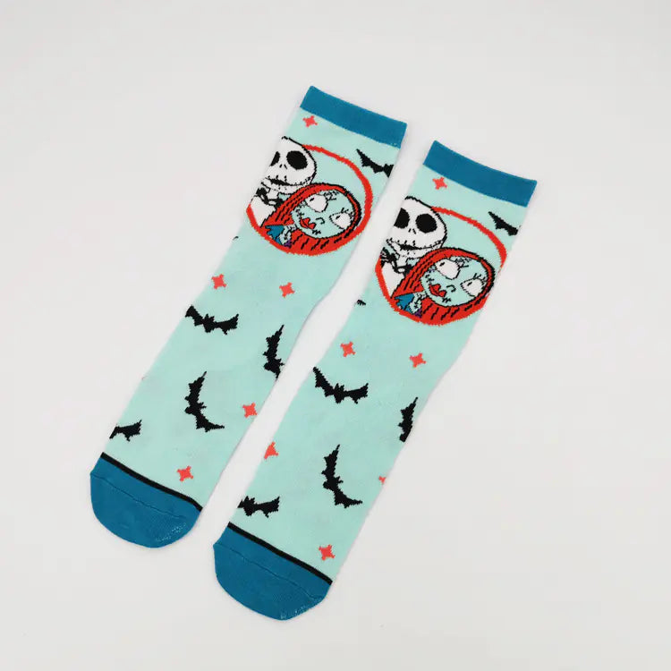 Halloween Series Jack Skellington Mid-Calf Socks for Women