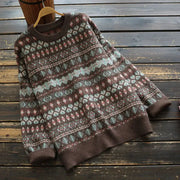 Women's Retro Ethnic Style Loose Pullover Sweater