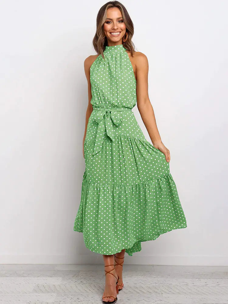 Women's V-neck Halter Dress