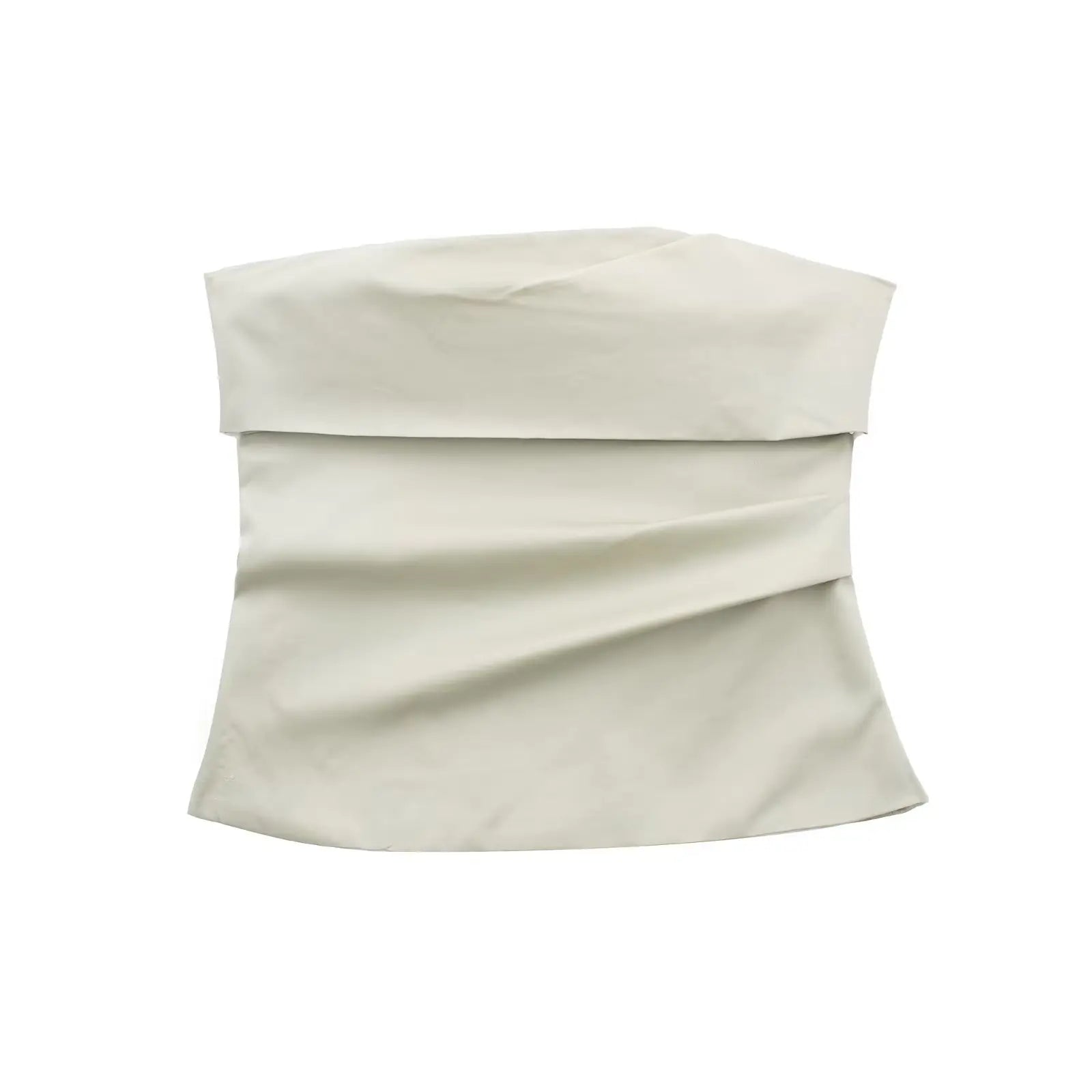 Pleated Strapless Bustier Cropped Tank Top for Women