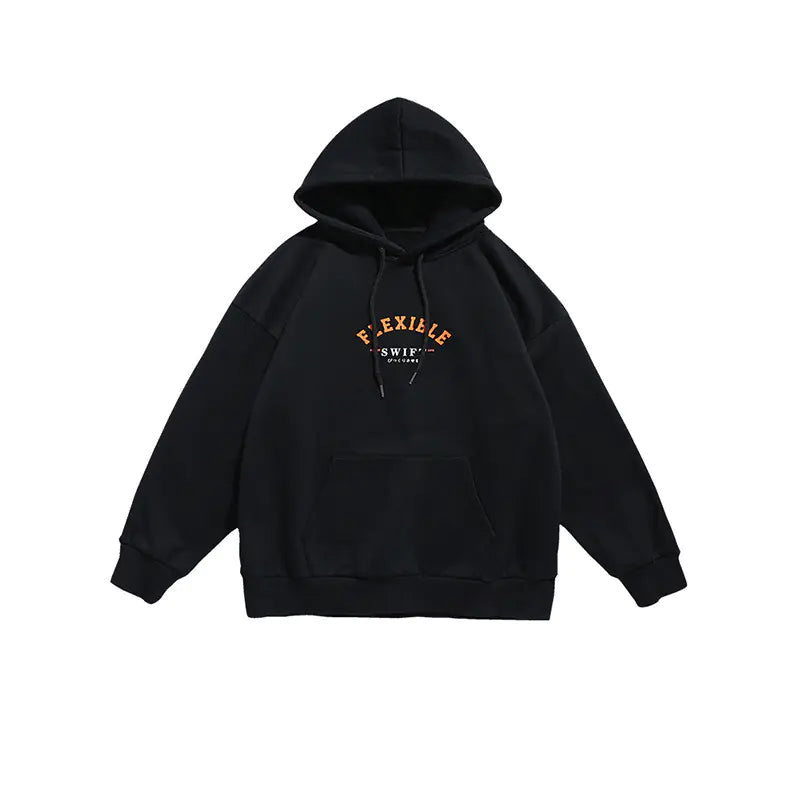 Korean Style Men's Hoodie - Loose Fleece Sweatshirt