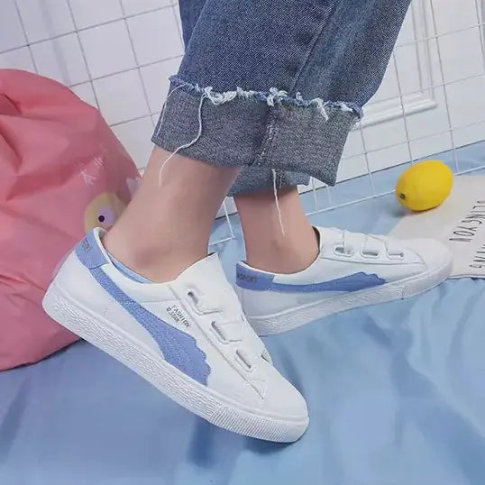 New Korean Style Casual White Sneakers for Girls