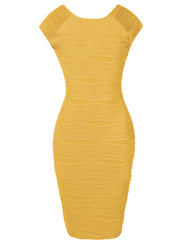 Striped V-Neck Dress with Stretch Fabric