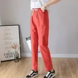 Cotton Linen Cropped Pants - Loose Fit Harem Style