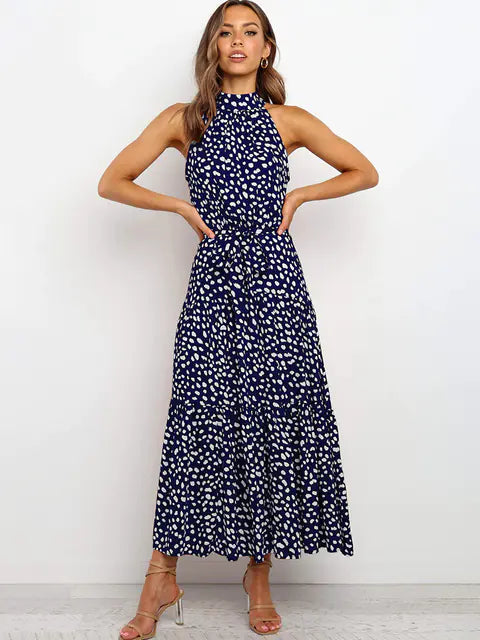 Women's V-neck Halter Dress