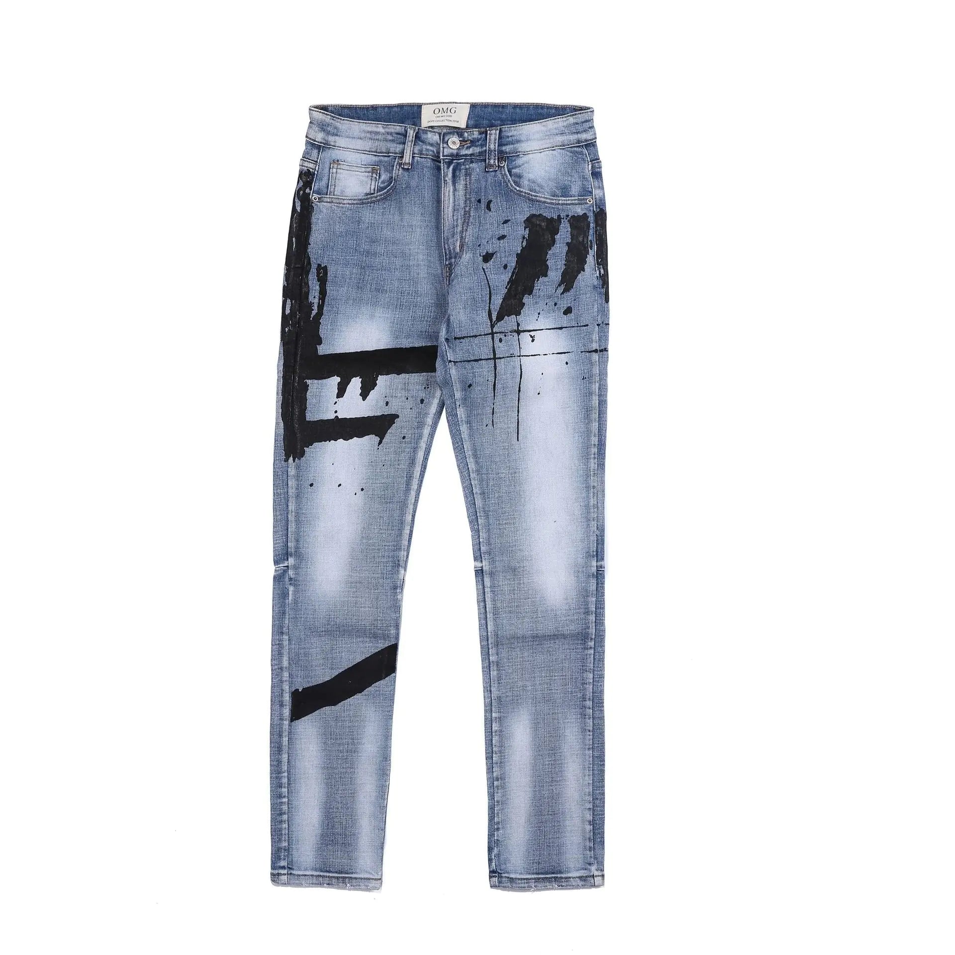 Slim-fit Men's Jeans in High Street Fashion Style