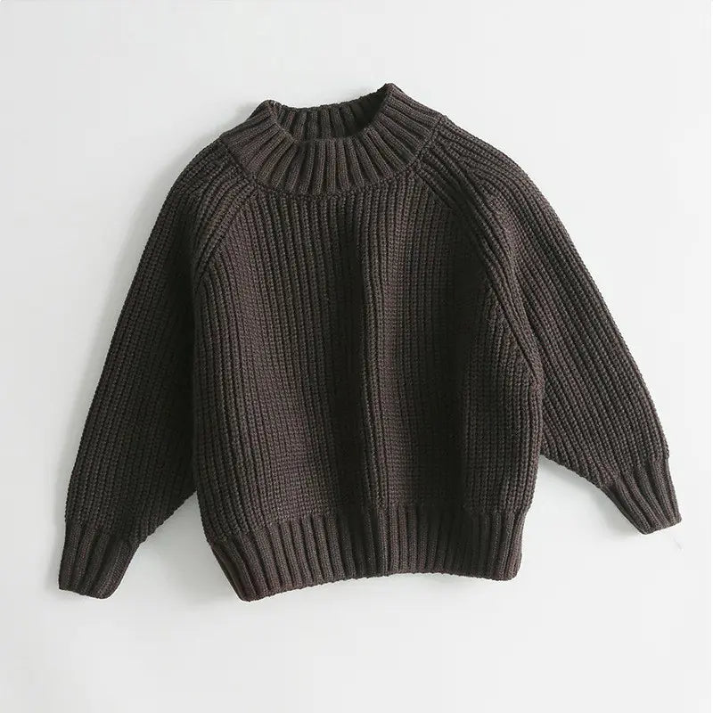 Retro Thick Line Pullover Sweater for Kids