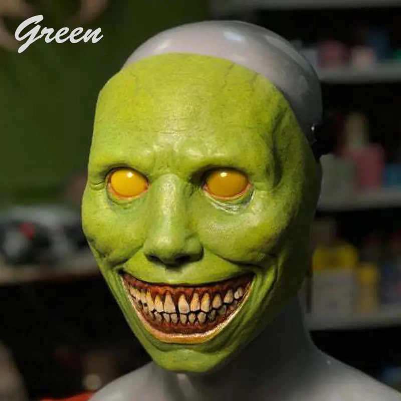 Day of the Dead Latex Demon Mask with White Eyes