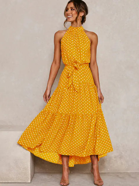 Women's V-neck Halter Dress