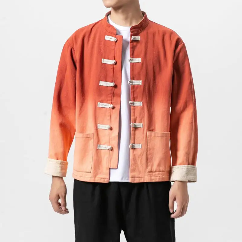 Gradient Washed Chinese Style Vintage Jacket