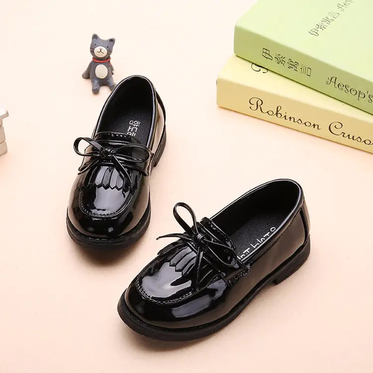 Girls' Tassel Leather Shoes - Princess Style