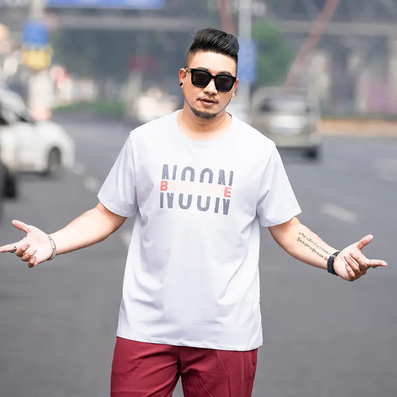 Plus Size Loose Fit Men's T-Shirt for Big Guys
